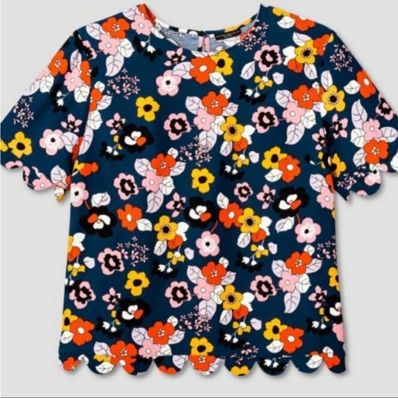 Victoria Beckham for Target Navy Floral Blouse Size XS. Excellent Condition. - Picture 5 of 10